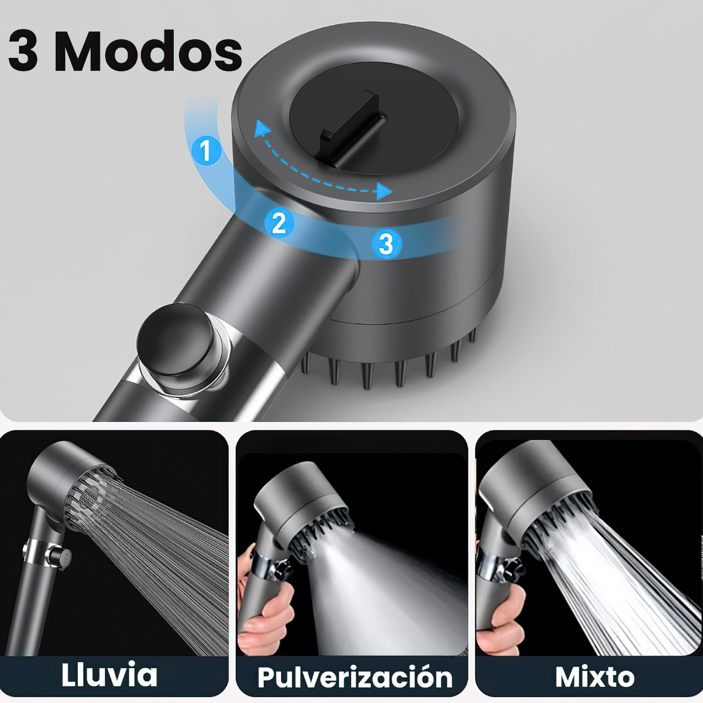 AquaSense™ – Alcachofa de Alta Presión + 2 Filtros purificadores