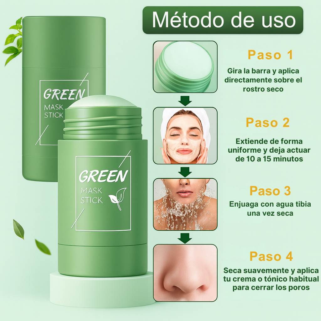 ¡OFERTA 2x1! Mascarilla de Té Verde – Purifica y Refresca tu Piel